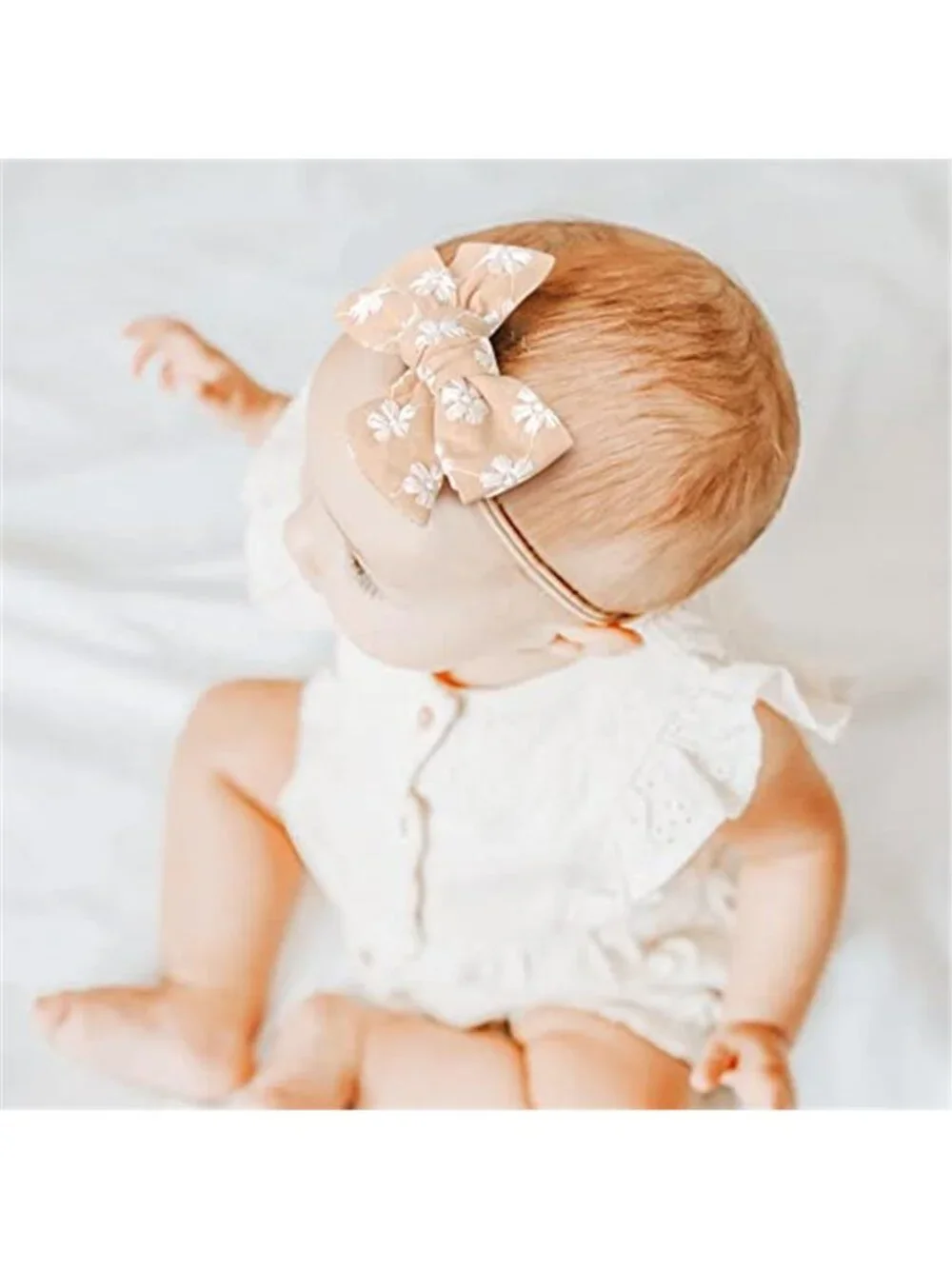 Baby Girl Headbands Bow Set Nylon Stretch Hair Bows Newborn Infant Toddler